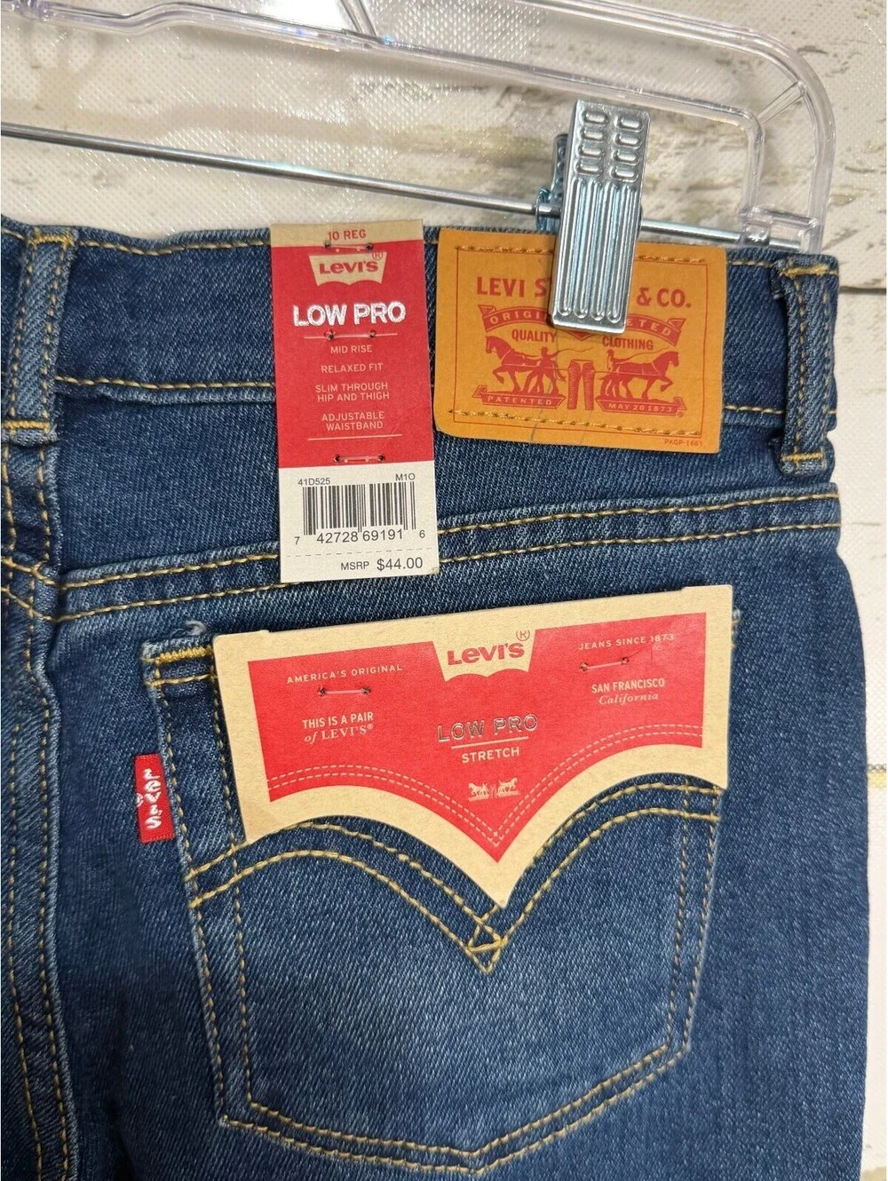 Levi Low Pro Stretch Mid Rise Slim NWT Size Girls 10